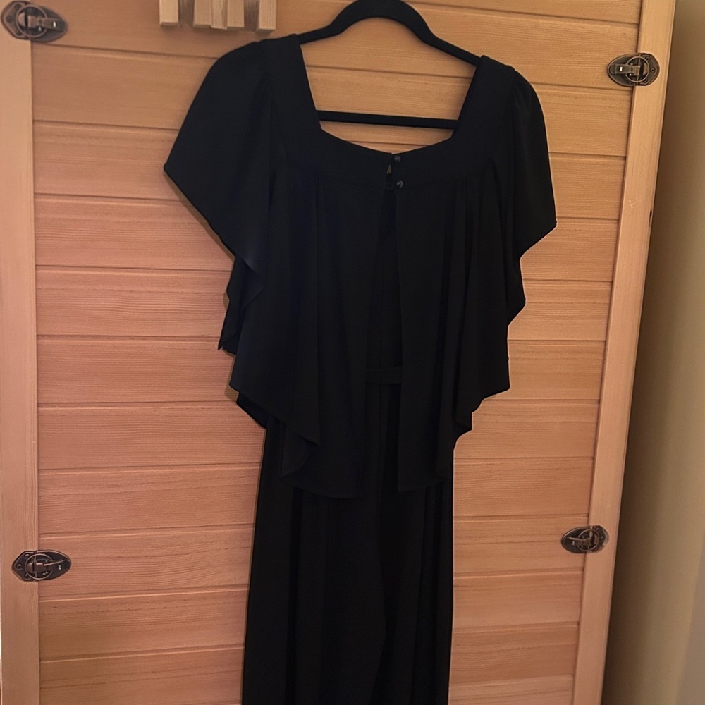 Emma & Michele Black Flutter-Sleeve Jumpsuit